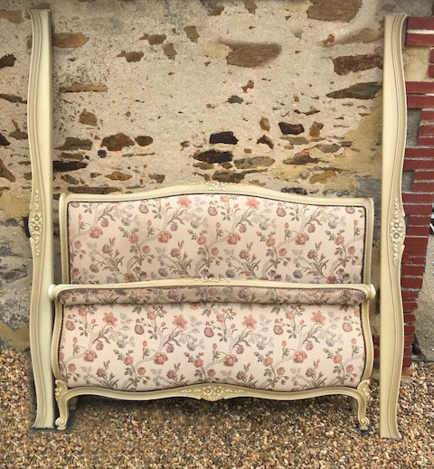 OLD FRENCH SCROLL END BED
